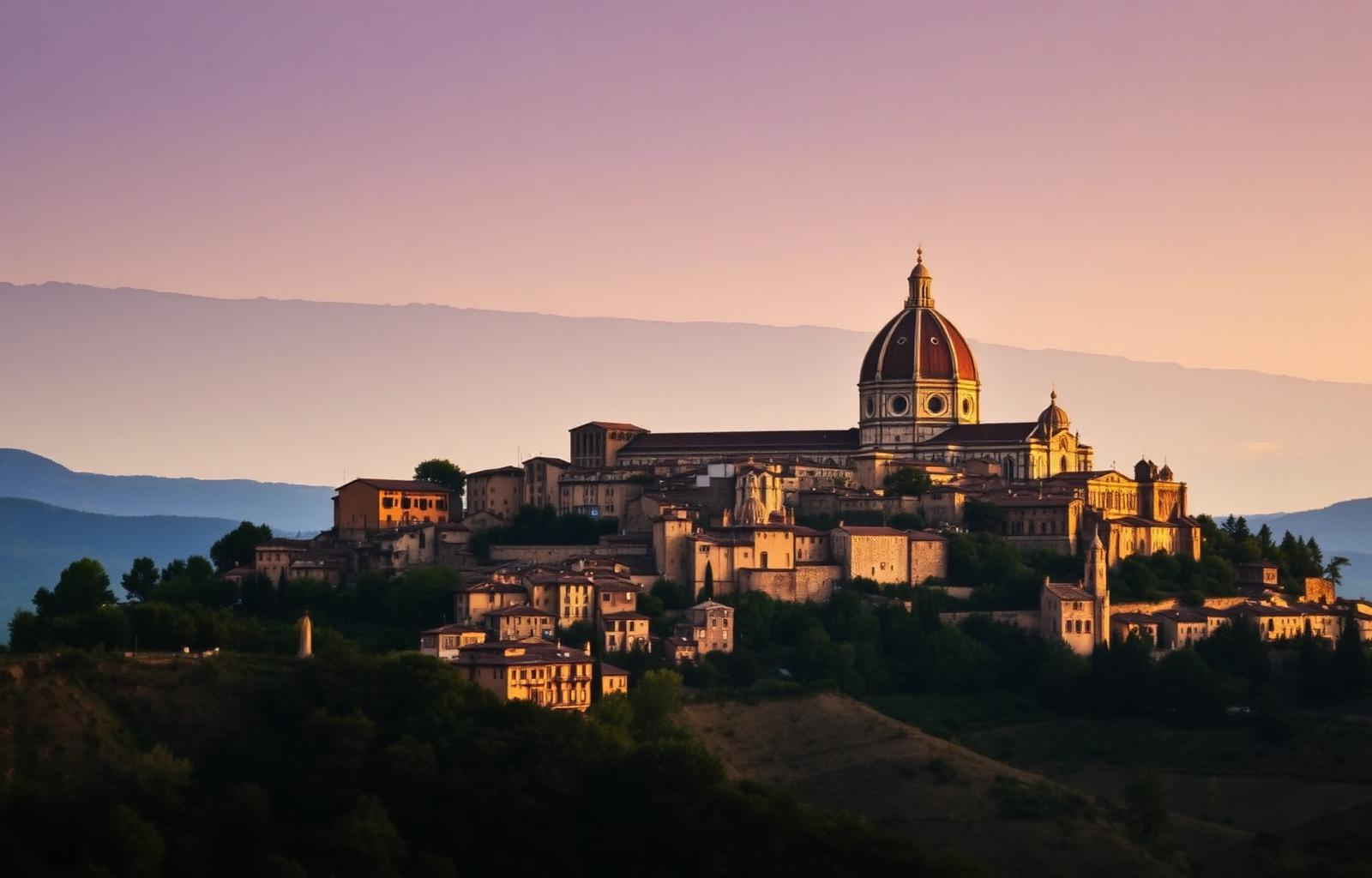Orvieto Duomo at dusk