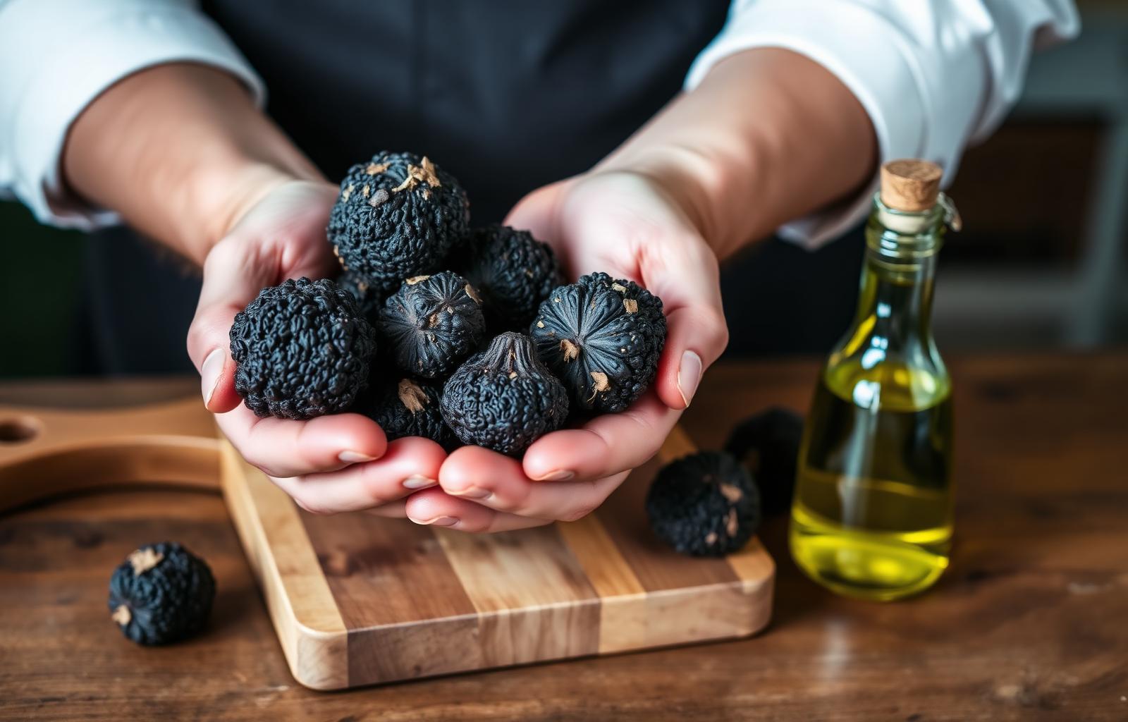 Fresh truffles and estate oil